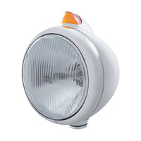 Stainless Steel Guide 682-C Headlight H4 & Original Style LED Signal (Amber LEDs/Amber or Clear Lens)
