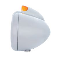 Stainless Steel Guide 682-C Headlight H4 & Original Style LED Signal (Amber LEDs/Amber or Clear Lens)