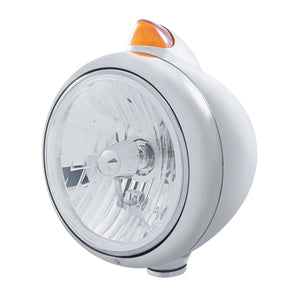 Stainless Steel Guide 682-C Headlight Crystal H4 & Original Style LED Signal (Amber or Clear Lens)