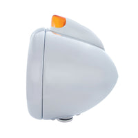 Stainless Steel 682-C Headlight H4 w Amber LED & Original Style LED Signal (Amber or Clear Lens)