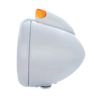 Stainless Steel Guide 682-C Headlight H4 With White LED & Original Style LED Signal (Amber or Clear Lens)