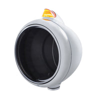 Chrome Guide 682-C Headlight No Bulb With Original Style Amber LED Signal (Amber or Clear Lens)