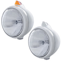 Chrome Guide 682-C Headlight 6014 & Original Style LED Signal (Amber or Clear Lens)