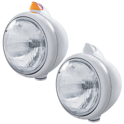 Chrome Guide 682-C Headlight H6024 & Original Style Amber LED Signal (Amber or Clear Lens)