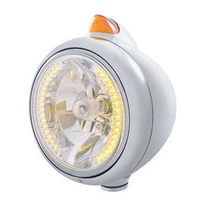 Chrome Guide 682-C Headlight H4 With Amber LED & Original Style LED Signal (Amber or Clear Lens)