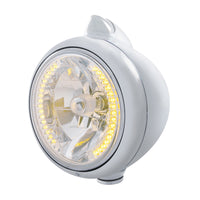 Chrome Guide 682-C Headlight H4 With Amber LED & Original Style LED Signal (Amber or Clear Lens)