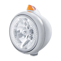 Chrome Guide 682-C Headlight H4 With White LED & Original Style LED Signal (Amber or Clear Lens)