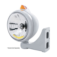 Chrome Guide 682-C Headlight H4 With 10 Amber LED & Original Style Turn (Amber or Clear Lens)