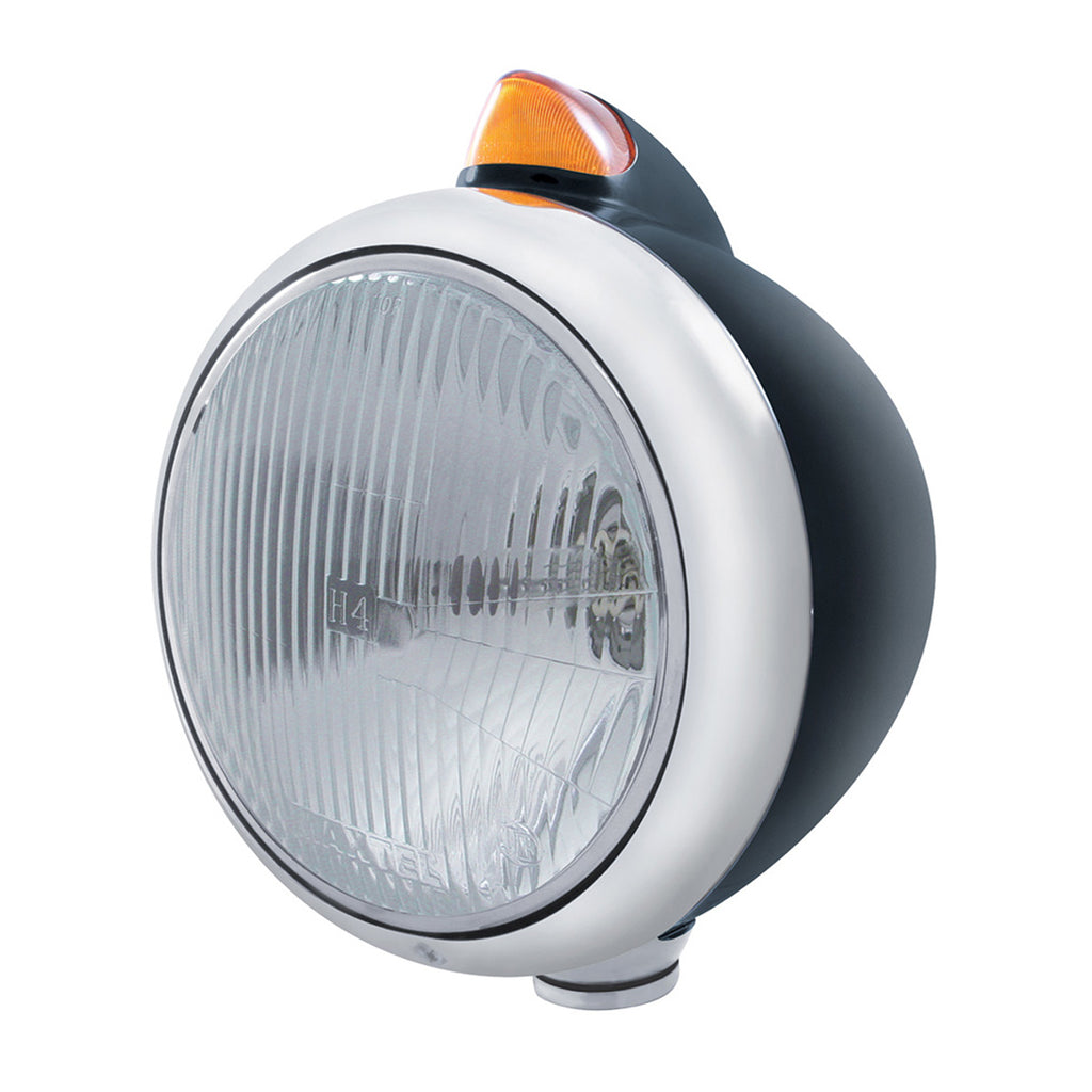 Black Guide 682-C Headlight H4 & Original Style Amber LED Signal (Amber or Clear Lens)