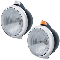 Black Guide 682-C Headlight H4 & Original Style Amber LED Signal (Amber or Clear Lens)