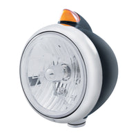 Black Guide 682-C Style Headlight Crystal H4 & Original Style Amber LED Signal (Amber or Clear Lens)