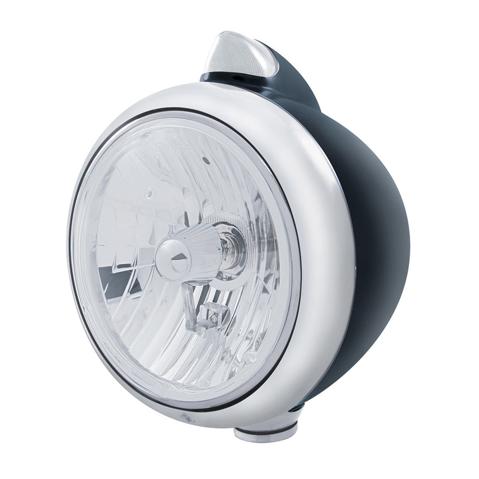 Black Guide 682-C Style Headlight Crystal H4 & Original Style Amber LED Signal (Amber or Clear Lens)