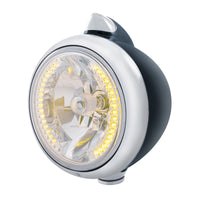 Black Guide 682-C Headlight H4 With 34 Amber LED & Original Style LED Signal (Amber or Clear Lens)