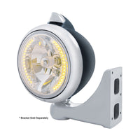 Black Guide 682-C Headlight H4 With 34 Amber LED & Original Style LED Signal (Amber or Clear Lens)