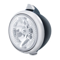 Black Guide 682-C Headlight H4 With White LED & Original Style LED Signal (Amber or Clear Lens)