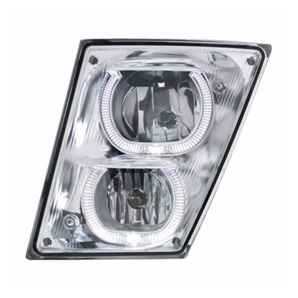 Chrome Fog/Driving Light, White LED Light Bar For 2003-2017 Volvo VN/VNL (Driver or Passenger Side)