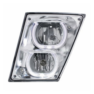 Chrome Fog/Driving Light, White LED Light Bar For 2003-2017 Volvo VN/VNL (Driver or Passenger Side)
