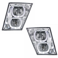 Chrome Fog/Driving Light, White LED Light Bar For 2003-2017 Volvo VN/VNL (Driver or Passenger Side)