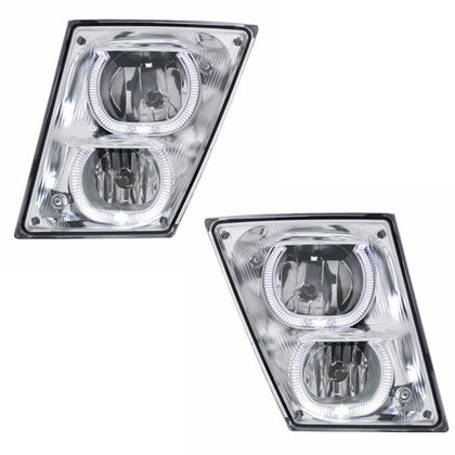 Chrome Fog/Driving Light, White LED Light Bar For 2003-2017 Volvo VN/VNL (Driver or Passenger Side)