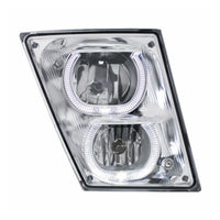 Chrome Fog/Driving Light, White LED Light Bar For 2003-2017 Volvo VN/VNL (Driver or Passenger Side)