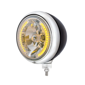 United Pacific - Black Guide 682-C Style Headlight H4 Bulb With 34 Amber or White LEDs