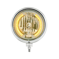 United Pacific - Black Guide 682-C Style Headlight H4 Bulb With 34 Amber or White LEDs