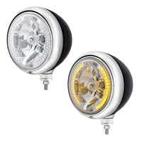 United Pacific - Black Guide 682-C Style Headlight H4 Bulb With 34 Amber or White LEDs