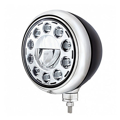 United Pacific - Black Guide Headlight 11 LED Bulb - Chrome