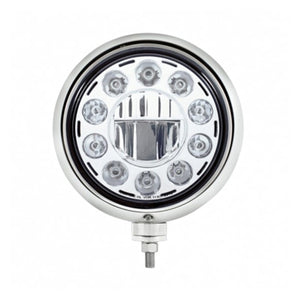 United Pacific - Black Guide Headlight 11 LED Bulb - Chrome