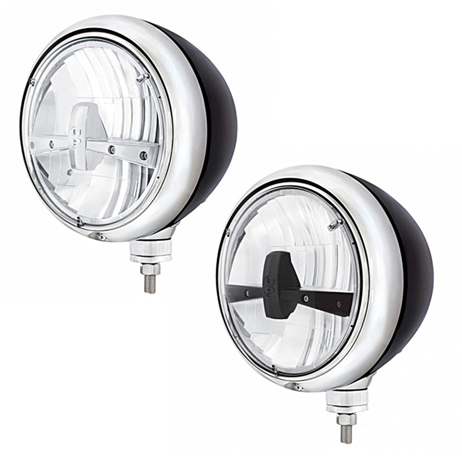 United Pacific - Black Guide Headlight 5 LED Bulb (Blackout or Chrome)