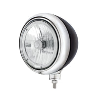 United Pacific - Black Guide Headlight 9007 Bulb With Amber or White LED Halo Rim