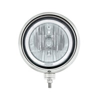 United Pacific - Black Guide Headlight 9007 Bulb With Amber or White LED Halo Rim