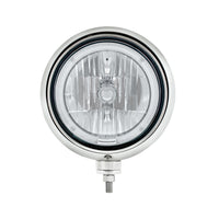 United Pacific - Black Guide Headlight 9007 Bulb With Amber or White LED Halo Rim