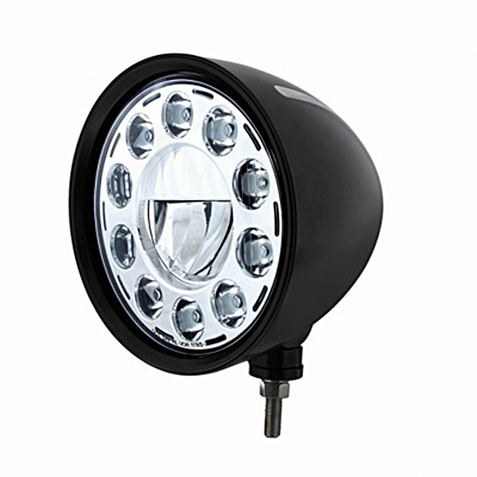 United Pacific - Black "Billet" Style Groove Headlight 11 LED Bulb (Chrome)