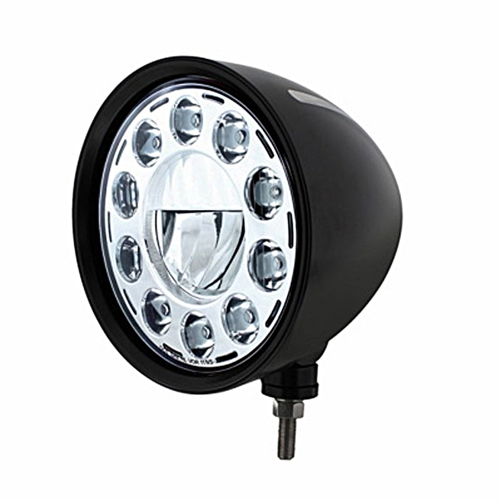 United Pacific - Black "Billet" Style Groove Headlight 11 LED Bulb (Chrome)