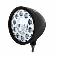 United Pacific - Black "Billet" Style Groove Headlight 11 LED Bulb (Chrome)