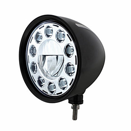 United Pacific - Black "Billet" Style Groove Headlight 11 LED Bulb (Chrome)