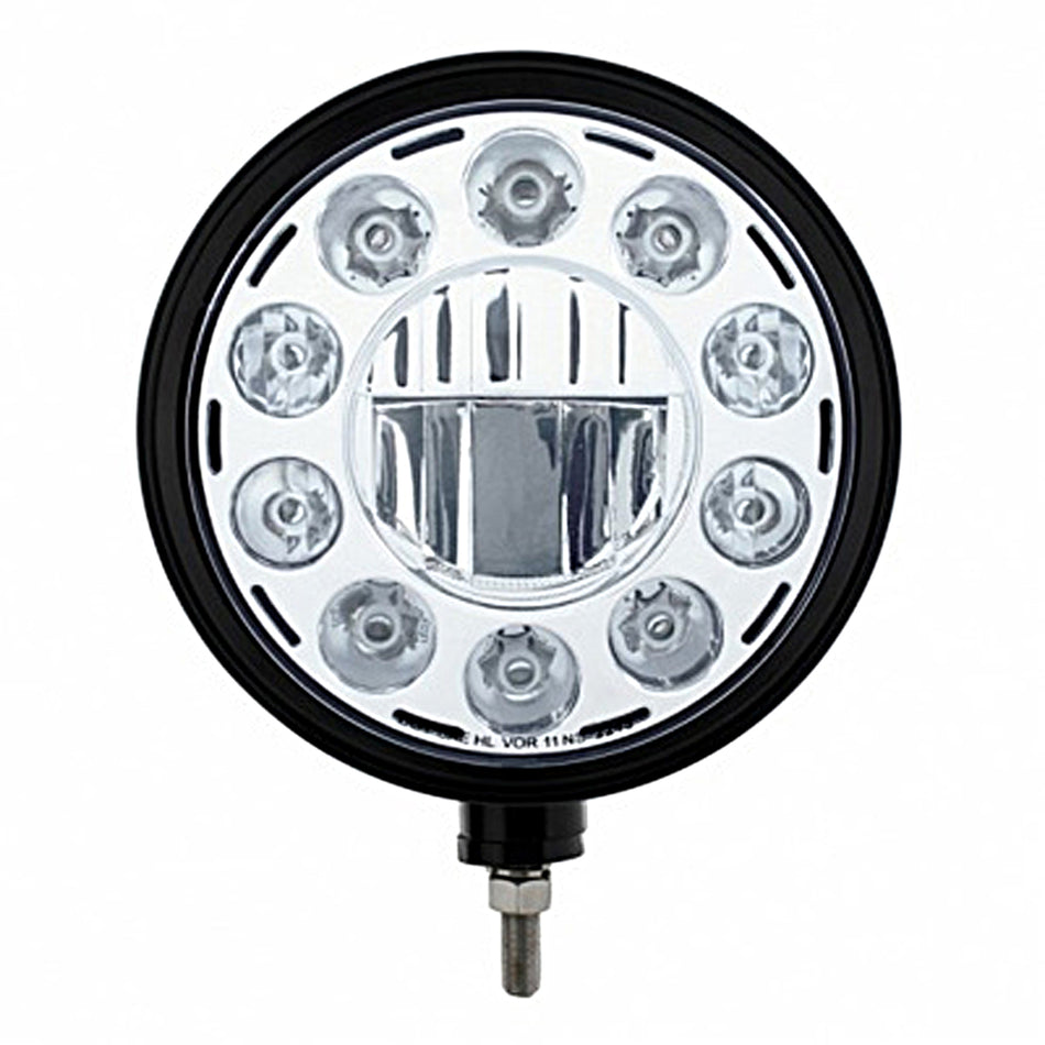 United Pacific - Black "Billet" Style Groove Headlight 11 LED Bulb (Chrome)