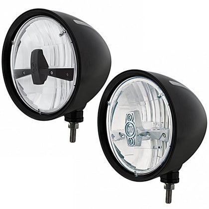United Pacific - Black "Billet" Style Groove Headlight 5 LED Bulb (Blackout or Chrome)