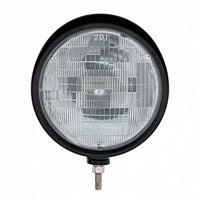 United Pacific - Black "Billet" Style Groove Headlight With Visor H6024 Bulb