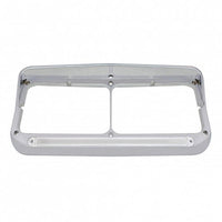 24 LED Rectangular Dual Headlight Bezel With Visor & GloLight Amber LEDs (Amber or Clear Lens)