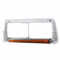 24 LED Headlight Bezel With GloLight For 1989-2009 Freightliner FLD - Amber Lens (Driver or Passenger Side)