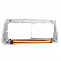 24 LED Headlight Bezel With GloLight For 1989-2009 Freightliner FLD - Amber Lens (Driver or Passenger Side)