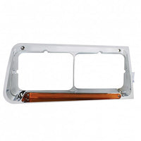 24 LED Headlight Bezel With GloLight For 1989-2009 Freightliner FLD - Amber Lens (Driver or Passenger Side)