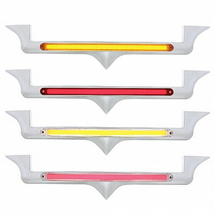 Chrome Hood Emblem Trim With 24 LED GloLight Bar For Kenworth (Various Colors)