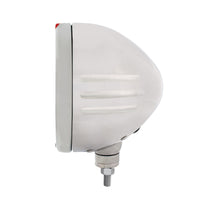 Stainless Steel Classic Stripe Headlight No Bulb With LED Signal (Amber or Clear Lens)