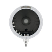 Stainless Steel Classic Stripe Headlight No Bulb With LED Signal (Amber or Clear Lens)