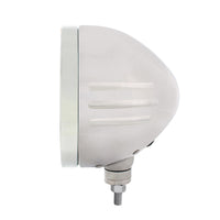 Stainless Steel Bullet Embossed Stripe Headlight No Bulb With LED Signal (Amber or Clear Lens)