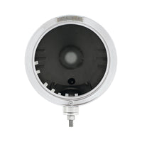 Stainless Steel Bullet Embossed Stripe Headlight No Bulb With LED Signal (Amber or Clear Lens)