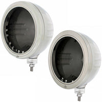 United Pacific - Stainless Classic or "Bullet" Embossed Stripe Style Headlight Housing